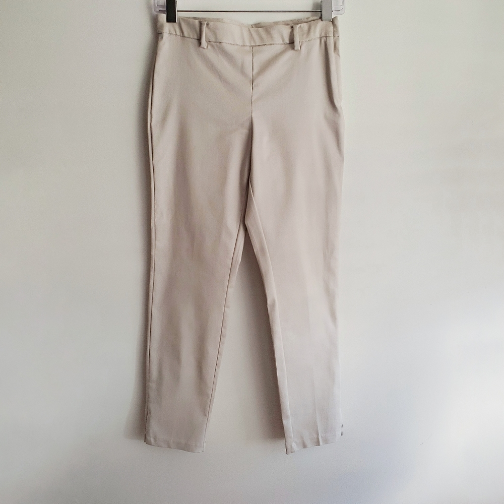 H&M Slim Khaki Stretch Pants in Cream Size 8